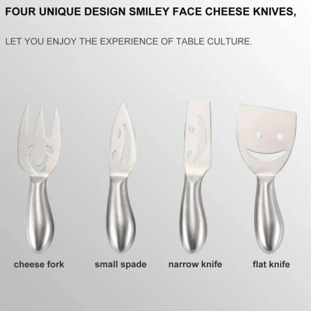 Cheese Knives Set Of 4 Metalla Stainless Steel blades